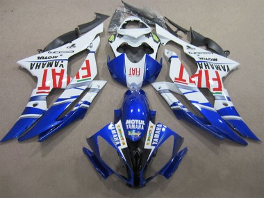 08-16 Blau Weiß Motul Rot Fiat Yamaha YZF R6 Motorrad Verkleidung