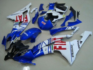 08-16 Blau Weiß Rot Fiat Yamaha YZF R6 Motorrad Verkleidung