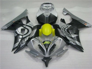 08-16 Gelb Schwarz Silber Yamaha YZF R6 Motorrad Verkleidung