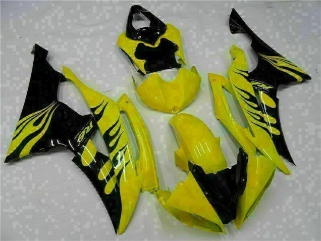 08-16 Gelb Schwarz Yamaha YZF R6 Motorrad Verkleidung