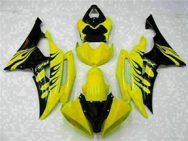 08-16 Gelb Schwarz Yamaha YZF R6 Motorrad Verkleidung