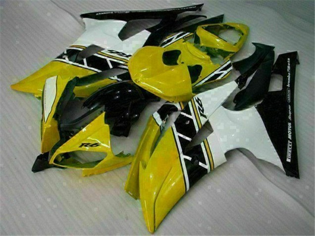 08-16 Gelb Weiß Yamaha YZF R6 Motorrad Verkleidung 08-16 Gelb Weiß Yamaha YZF R6 Motorrad Verkleidung