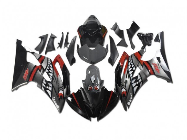 08-16 Graues Rot Hai Yamaha YZF R6 Motorrad Verkleidung