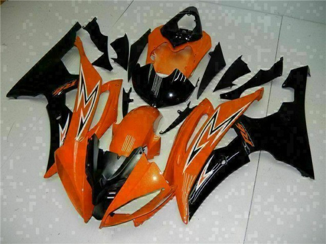 08-16 Orange Schwarz Yamaha YZF R6 Motorrad Verkleidung
