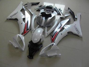 08-16 Perl Weiß Silber Yamaha YZF R6 Motorrad Verkleidung