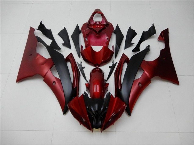08-16 Rot Schwarz Yamaha YZF R6 Motorrad Verkleidung