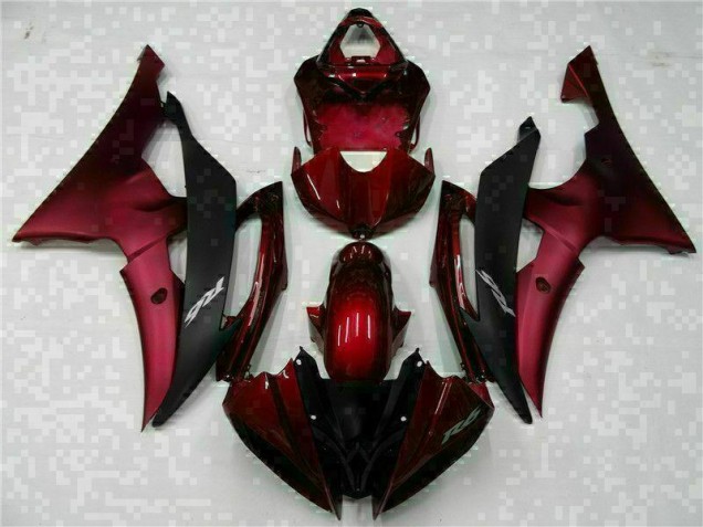 08-16 Rot Schwarz Yamaha YZF R6 Motorrad Vollverkleidung