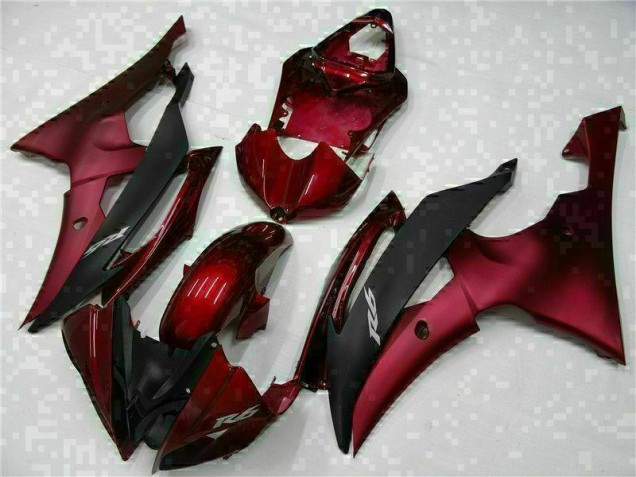 08-16 Rot Schwarz Yamaha YZF R6 Motorrad Vollverkleidung