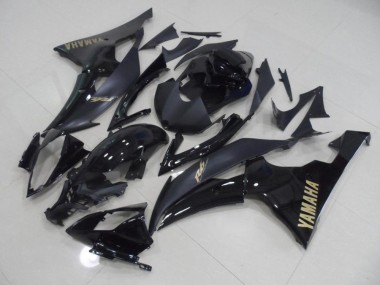 08-16 Schwarz mit goldenem Aufkleber Yamaha YZF R6 Motorrad Verkleidung