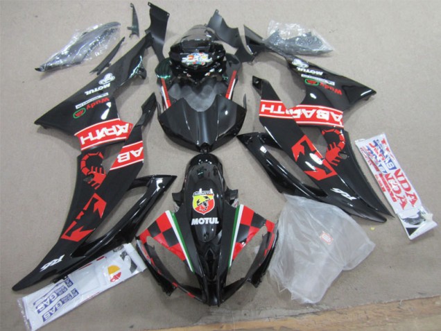 08-16 Schwarz weißes Motul Yamaha YZF R6 Motorrad Verkleidung