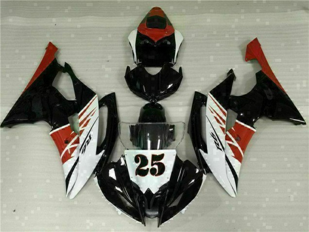 08-16 Weiß Schwarz Yamaha YZF R6 Motorrad Vollverkleidung 08-16 Weiß Schwarz Yamaha YZF R6 Motorrad Vollverkleidung