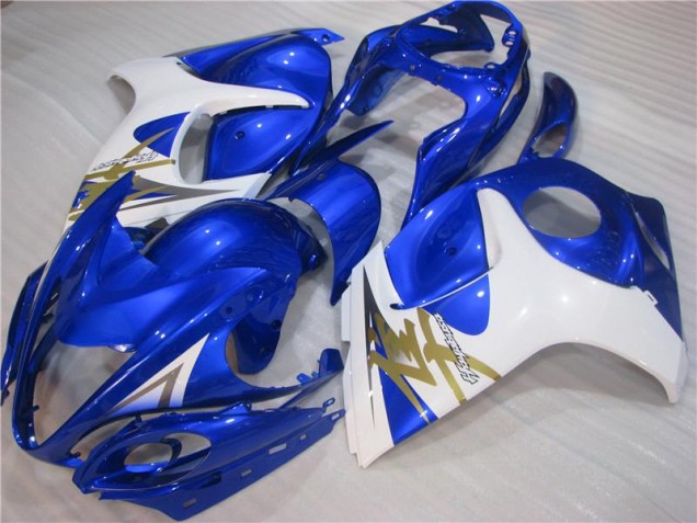 08-19 Blau Weiß Suzuki GSXR 1300 Hayabusa Motorrad Vollverkleidung 08-19 Blau Weiß Suzuki GSXR 1300 Hayabusa Motorrad Vollverkleidung