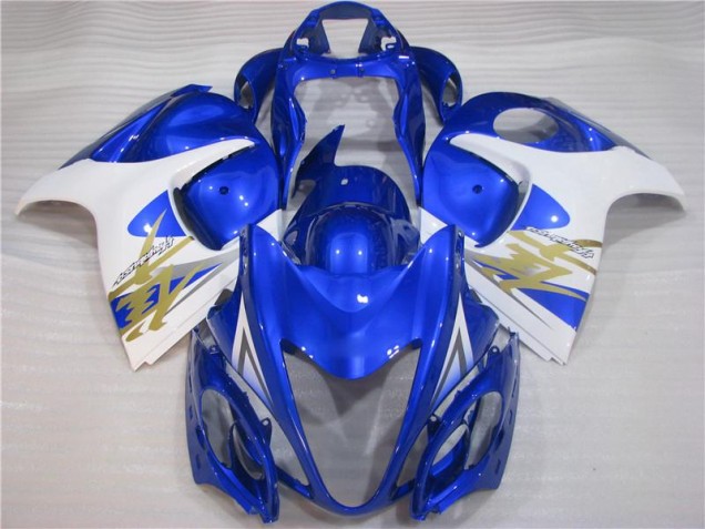 08-19 Blau Weiß Suzuki GSXR 1300 Hayabusa Motorrad Vollverkleidung 08-19 Blau Weiß Suzuki GSXR 1300 Hayabusa Motorrad Vollverkleidung