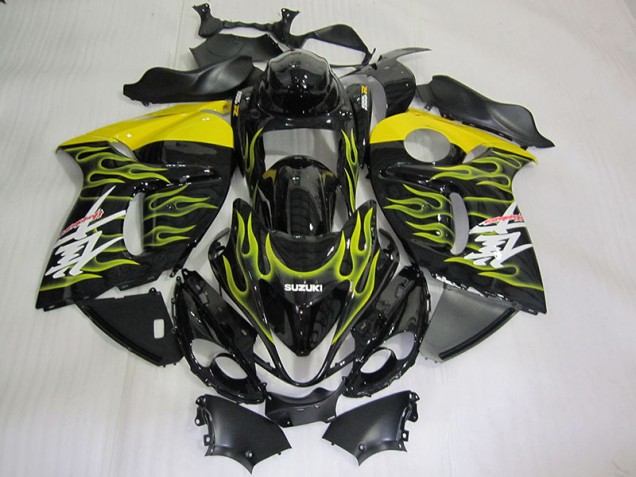 08-19 Schwarz Gelb Flamme Suzuki GSXR 1300 Hayabusa Motorrad Verkleidung 08-19 Schwarz Gelb Flamme Suzuki GSXR 1300 Hayabusa Motorrad Verkleidung