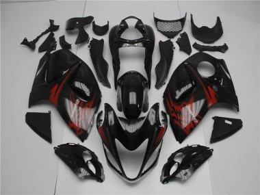 08-19 Schwarz Rot Suzuki GSXR 1300 Hayabusa Motorrad Verkleidung Komplett Sets