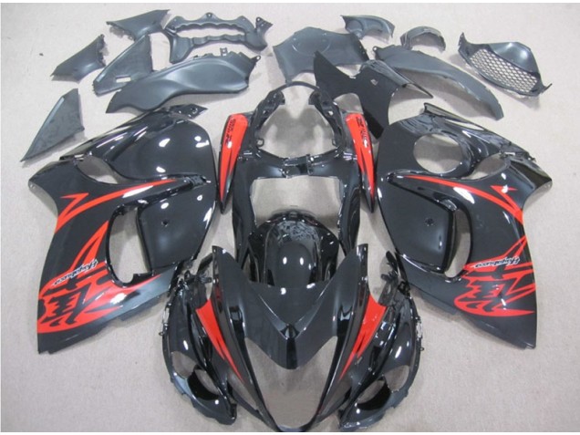 08-19 Schwarz Rot Suzuki GSXR 1300 Hayabusa Motorrad Verkleidung & Plastik