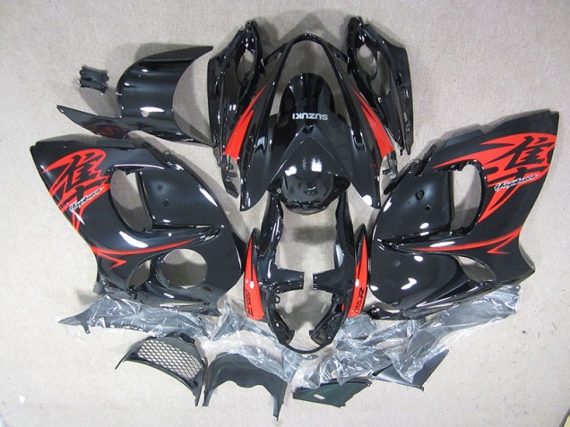 08-19 Schwarz Rot Suzuki GSXR 1300 Hayabusa Motorrad Vollverkleidung 08-19 Schwarz Rot Suzuki GSXR 1300 Hayabusa Motorrad Vollverkleidung