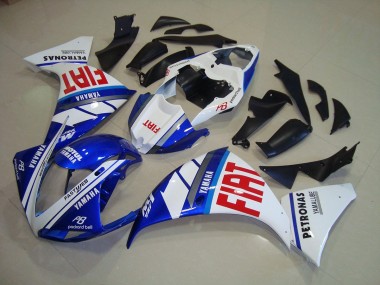 09-11 Blau Weiß Fiat Yamaha YZF R1 Motorrad Verkleidung