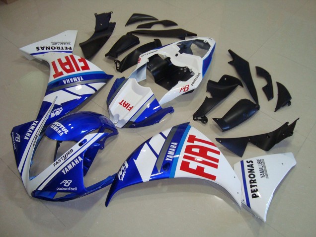 09-11 Blau Weiß Fiat Yamaha YZF R1 Motorrad Verkleidung 09-11 Blau Weiß Fiat Yamaha YZF R1 Motorrad Verkleidung