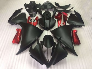 09-11 Matt Schwarz Glänzend Rot Yamaha YZF R1 Motorrad Verkleidung