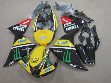 09-11 Schwarz Gelb Motul Monster Yamaha YZF R1 Motorrad Verkleidung