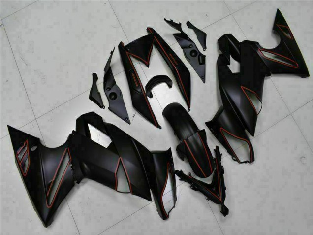 09-11 Schwarz Rot Kawasaki EX650 Motorrad Verkleidung 09-11 Schwarz Rot Kawasaki EX650 Motorrad Verkleidung