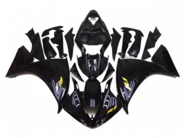 09-11 Schwarz Yamaha YZF R1 Motorrad Verkleidung
