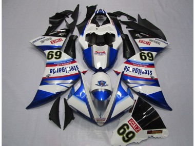 09-11 Weiß Blau Sterilgarda SCALZ 69 Yamaha YZF R1 Motorrad Verkleidung