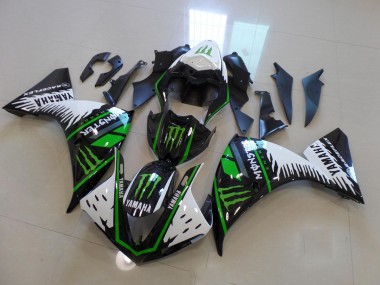 09-11 Weiß Grün Big Monster Yamaha YZF R1 Motorrad Verkleidung