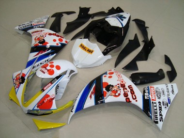 09-11 Weiß Schwarz Pepe Phone Yamaha YZF R1 Motorrad Verkleidung