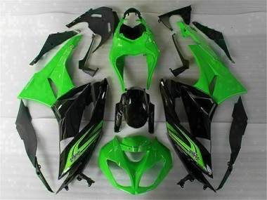 09-12 Grün Schwarz Kawasaki ZX6R Motorrad Verkleidungen