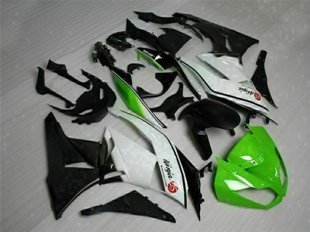09-12 Grün Schwarz Weiß 25 Kawasaki ZX6R Motorrad Verkleidung