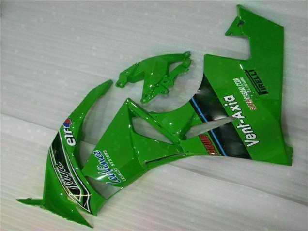 09-12 Grün Schwarzer LeoVince Kawasaki ZX6R Motorrad Verkleidung 09-12 Grün Schwarzer LeoVince Kawasaki ZX6R Motorrad Verkleidung