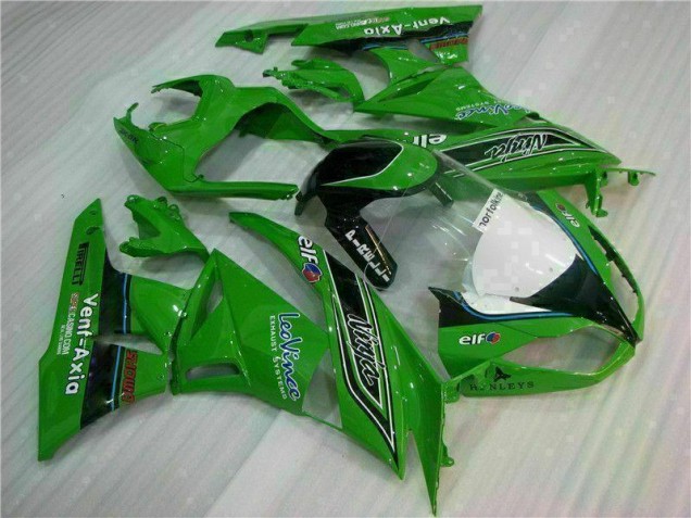 09-12 Grün Schwarzer LeoVince Kawasaki ZX6R Motorrad Verkleidung 09-12 Grün Schwarzer LeoVince Kawasaki ZX6R Motorrad Verkleidung