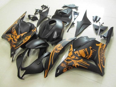 09-12 Matt Schwarzer Orange Aufkleber Honda CBR600RR Motorrad Verkleidung