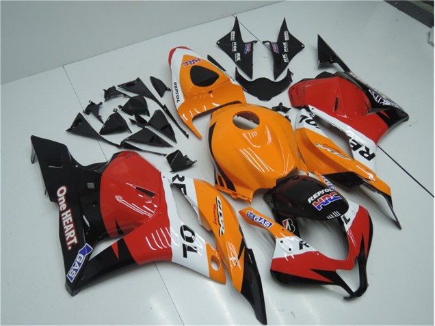09-12 Orange Rot Schwarz Repsol Honda CBR600RR Motorrad Verkleidung 09-12 Orange Rot Schwarz Repsol Honda CBR600RR Motorrad Verkleidung
