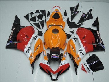 09-12 Orange Rot Schwarz Repsol Honda CBR600RR Motorrad Verkleidung