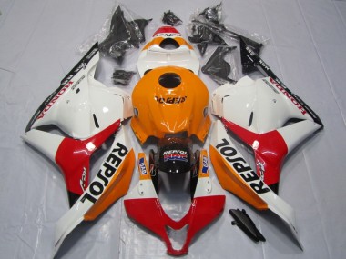 09-12 Orange Rot Weiß Repsol Honda CBR600RR Motorrad Verkleidung