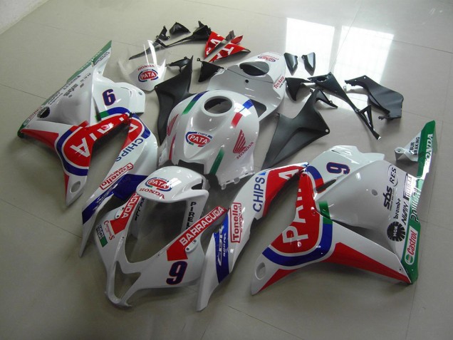09-12 Rot Weiß Pata Honda CBR600RR Motorrad Verkleidung 09-12 Rot Weiß Pata Honda CBR600RR Motorrad Verkleidung