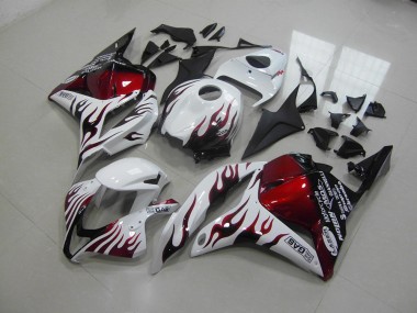 09-12 Rote Schwarz Flamme Honda CBR600RR Motorrad Verkleidung