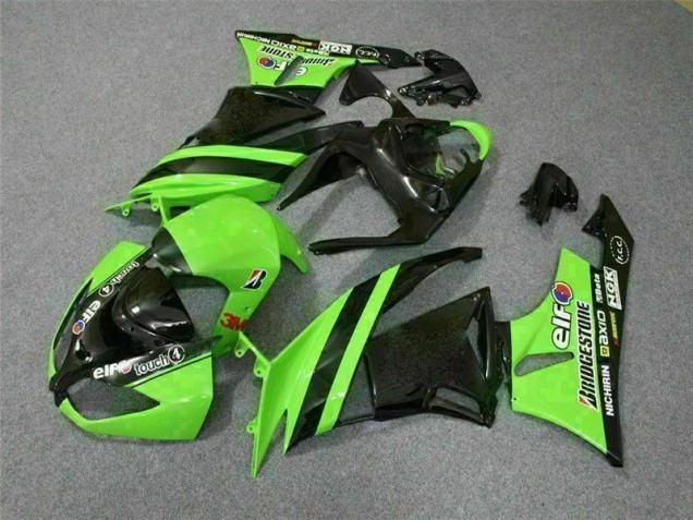 09-12 Schwarz Grün 3M Touch4 Kawasaki ZX6R Motorrad Verkleidung 09-12 Schwarz Grün 3M Touch4 Kawasaki ZX6R Motorrad Verkleidung