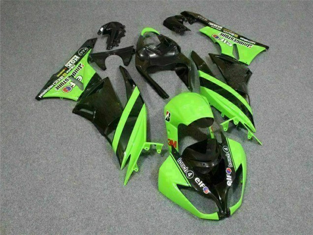 09-12 Schwarz Grün 3M Touch4 Kawasaki ZX6R Motorrad Verkleidung 09-12 Schwarz Grün 3M Touch4 Kawasaki ZX6R Motorrad Verkleidung