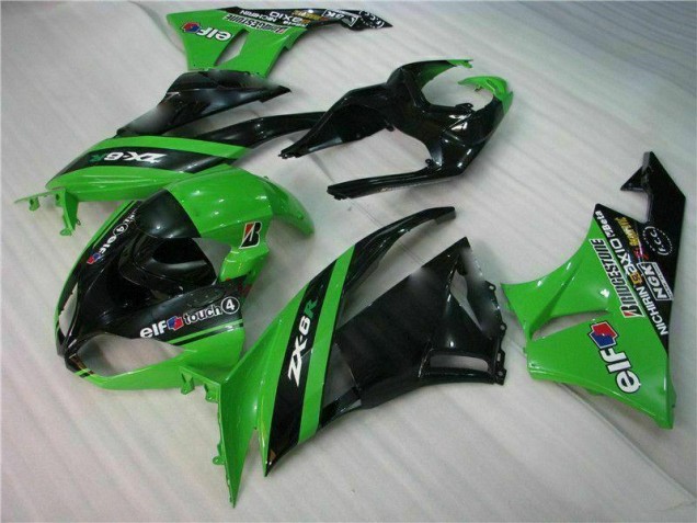 09-12 Schwarz Grün Kawasaki ZX6R Motorrad Verkleidung Komplett Sets
