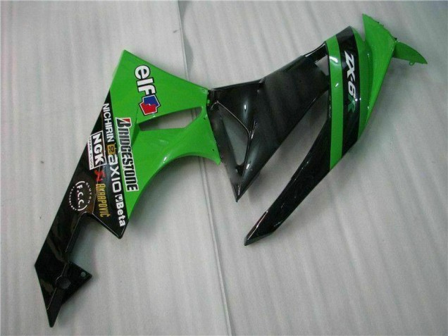 09-12 Schwarz Grün Kawasaki ZX6R Motorrad Verkleidung Komplett Sets