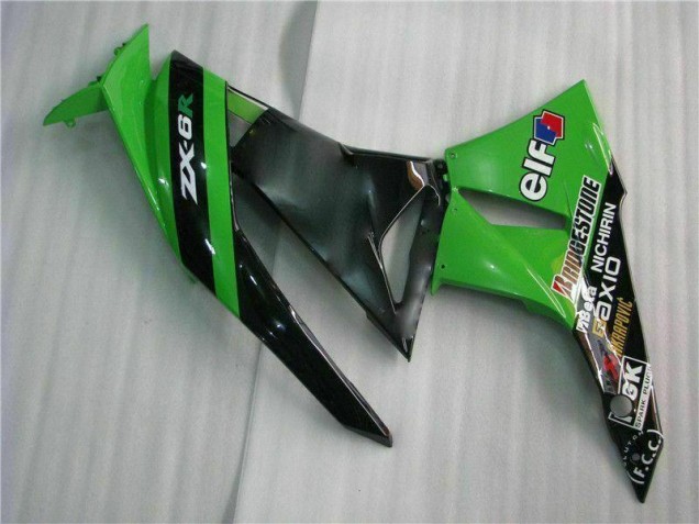 09-12 Schwarz Grün Kawasaki ZX6R Motorrad Verkleidung Komplett Sets