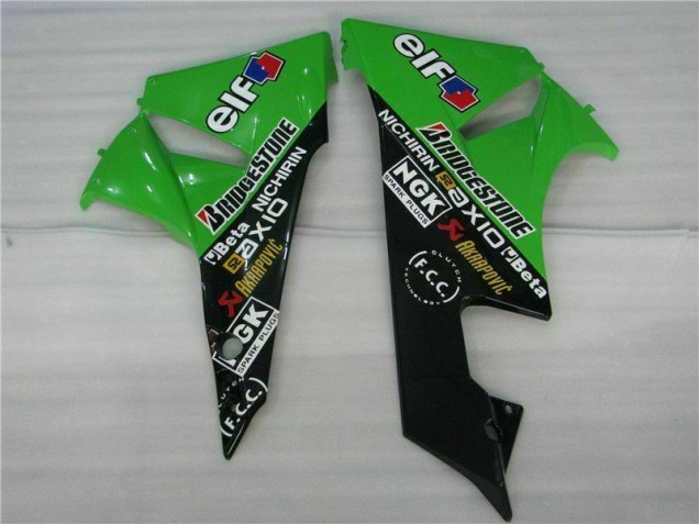 09-12 Schwarz Grün Kawasaki ZX6R Motorrad Verkleidung Komplett Sets