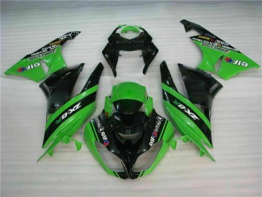 09-12 Schwarz Grün Kawasaki ZX6R Motorrad Verkleidung Komplett Sets