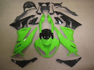 09-12 Schwarz Grün Kawasaki ZX6R Motorrad Verkleidung