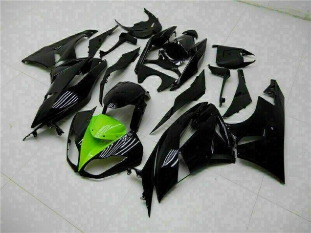 09-12 Schwarz Grün Kawasaki ZX6R Motorrad Verkleidungen