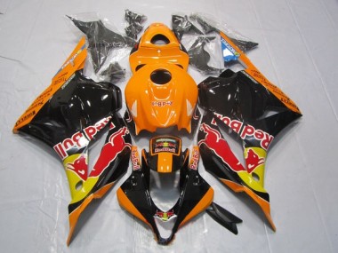 09-12 Schwarz Orange Rot Bull Honda CBR600RR Motorrad Verkleidungen